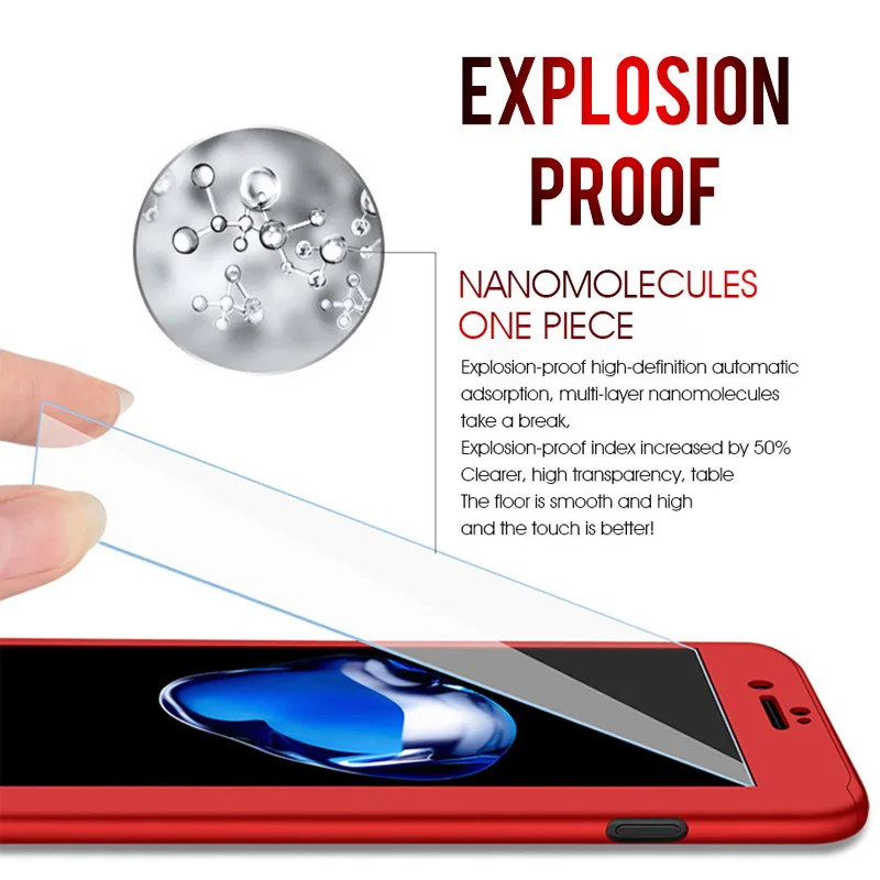 360 Full Cover Phone Case For iPhone7 8 6 6S Plus5s SE Protective iPhone 11 12 Pro XS MAX X XR With Glass | Мобильные телефоны и