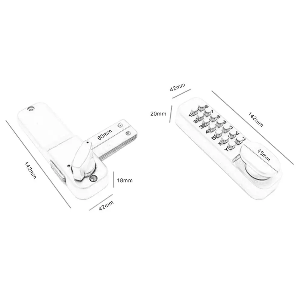 Механический дверной замок цифровой комбинированный с кнопочной клавиатурой