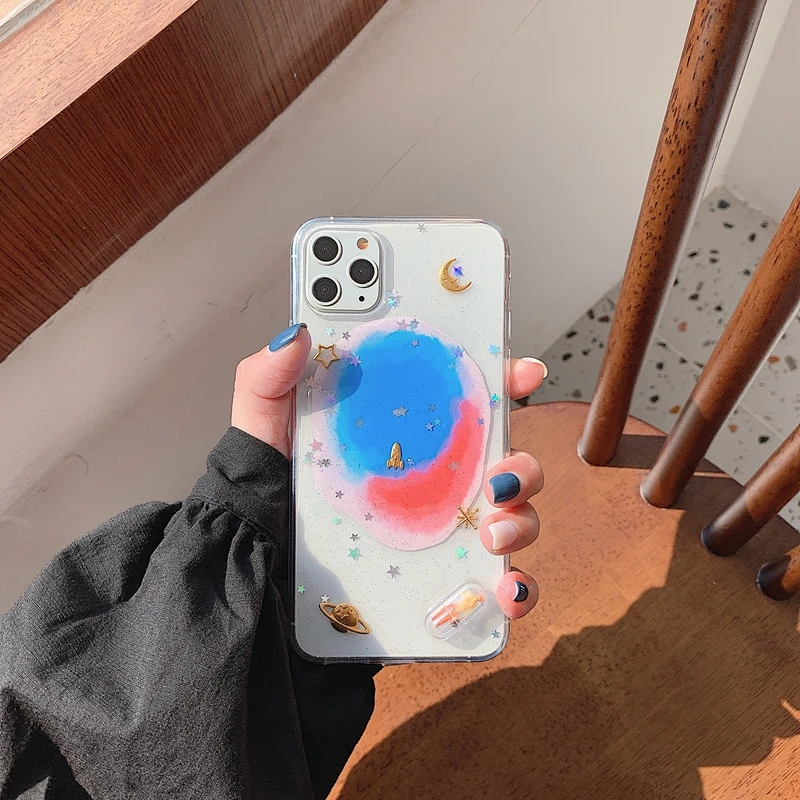 Милый блестящий чехол для телефона с изображением Вселенной iPhone 11 11pro Max XR XS X 8 7 6 6S