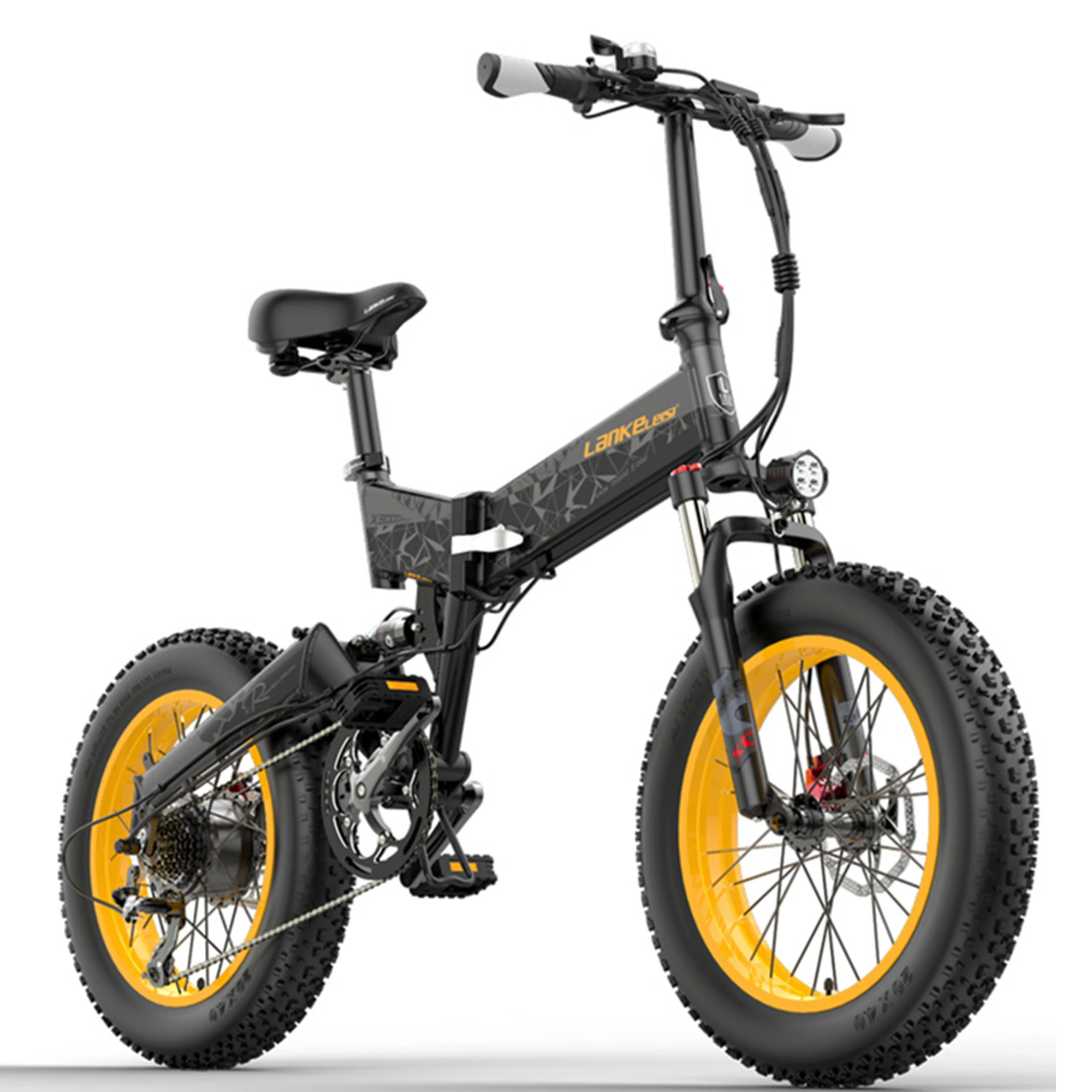 

Lankeleisi Folding electric bicycle 48v 1000W battery 10.4ah/12.8ah/15ah, 20 polegated snow bicycle fat tire X3000