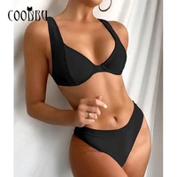 coobbu new sexy bikini solid swimsuit women swimwear push up bikini set brazilian bathing suit summer beach wear woman swim suit