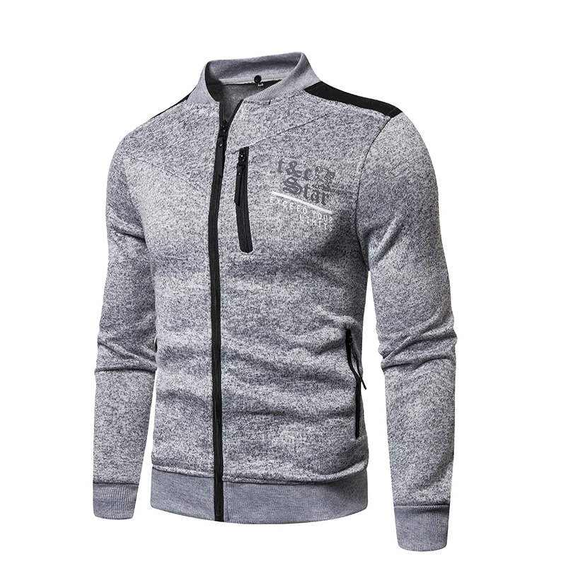 Весна Осень 2020 мужская толстовка с модным принтом Мужская на молнии брендовая