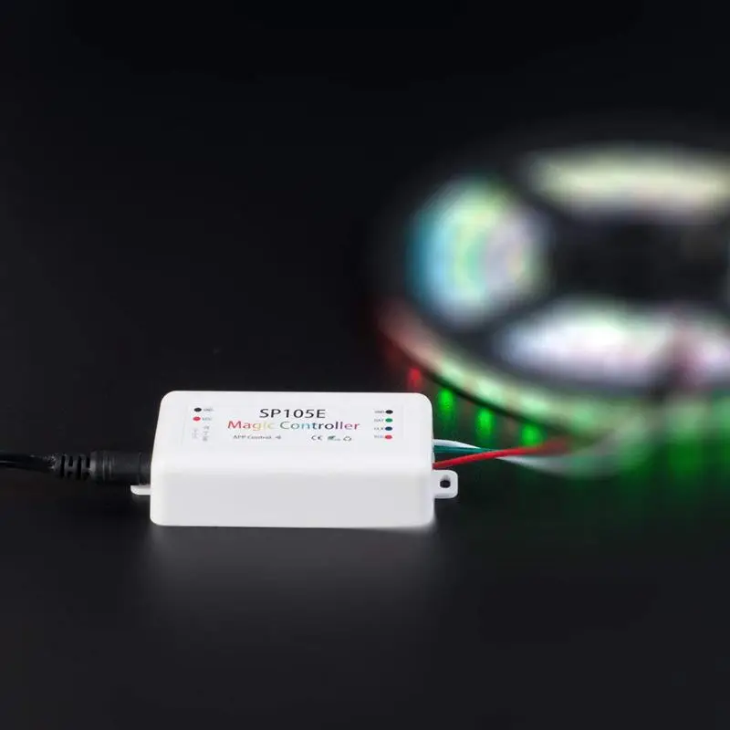 

SP105E Wireless Bluetooth Controller APP WS2811 WS2812B WS2801 SK6812 APA102 Individually Addressable Programmable LED Strip Pix