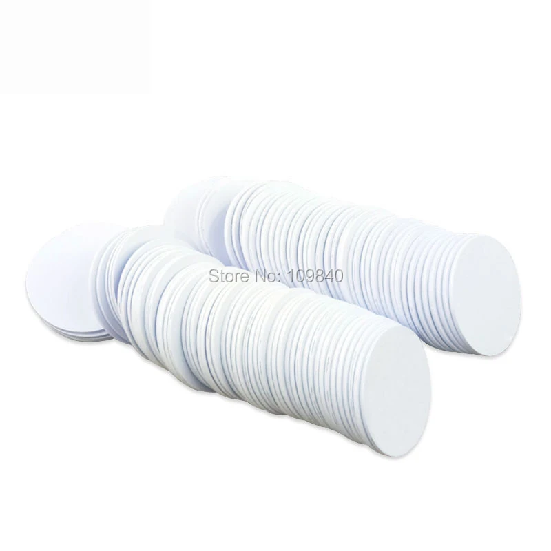 100pcs 125KHz Dia 30mm PVC RFID Token with TK4100 chip for access control/NFC/E-ticket