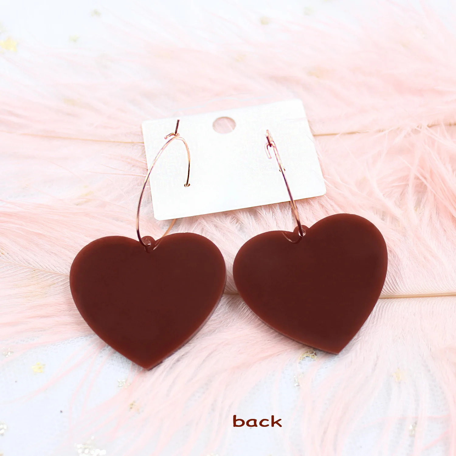 

(1pair) HP111 Acrlylic Rainnbow Heart Dangle Earring Valentien's Day Heart Earrings Acrylic Earrings