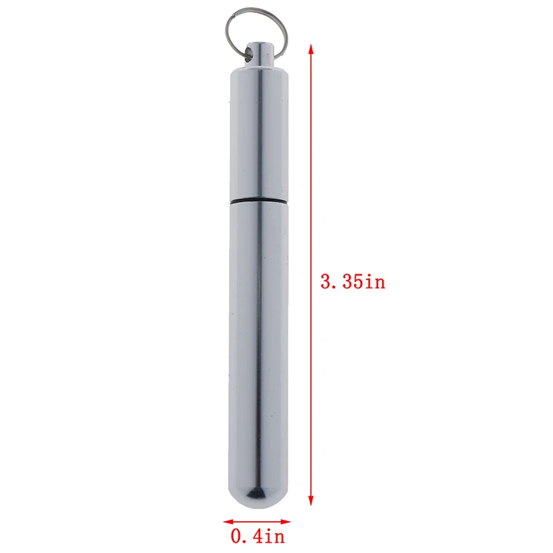

1pcs Keychain Waterproof Aluminum Medicine Drug Pill Box Bottle Holder Container Aluminum Pill Case