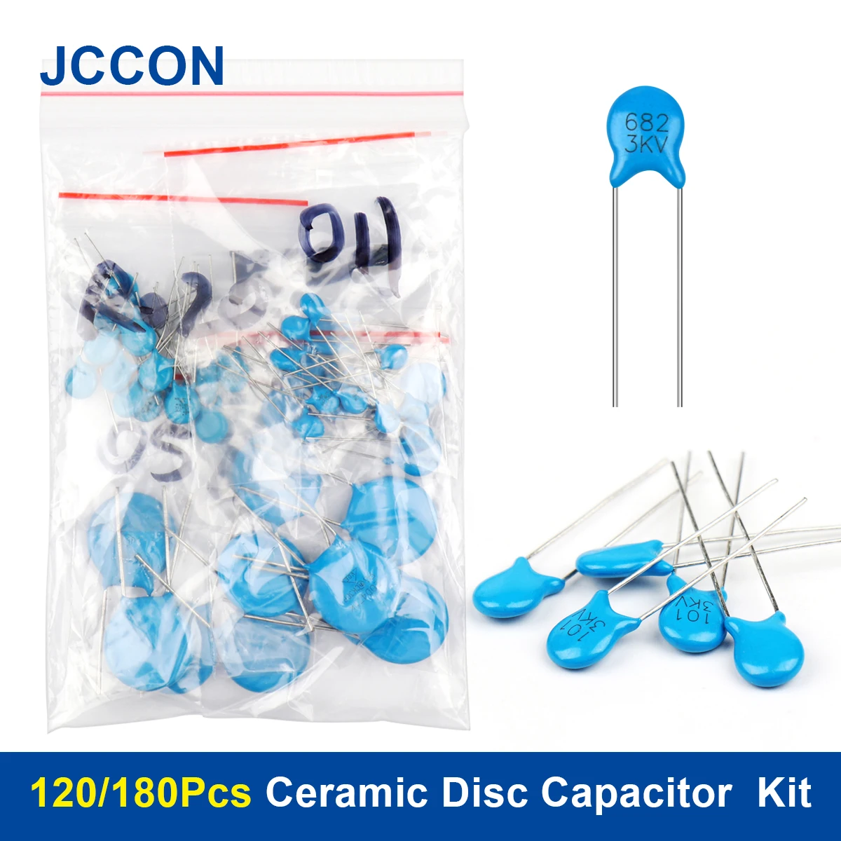 

120/180Pcs High Voltage Ceramic Disc Capacitor (100PF-10000PF) 2KV/3KV Capacitors Assorted Kit
