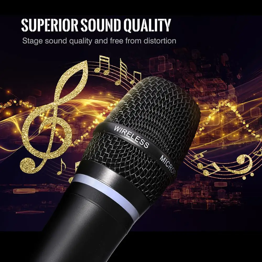 Excelvan GT200 микрофон UHF беспроводной караоке Встроенный аккумулятор