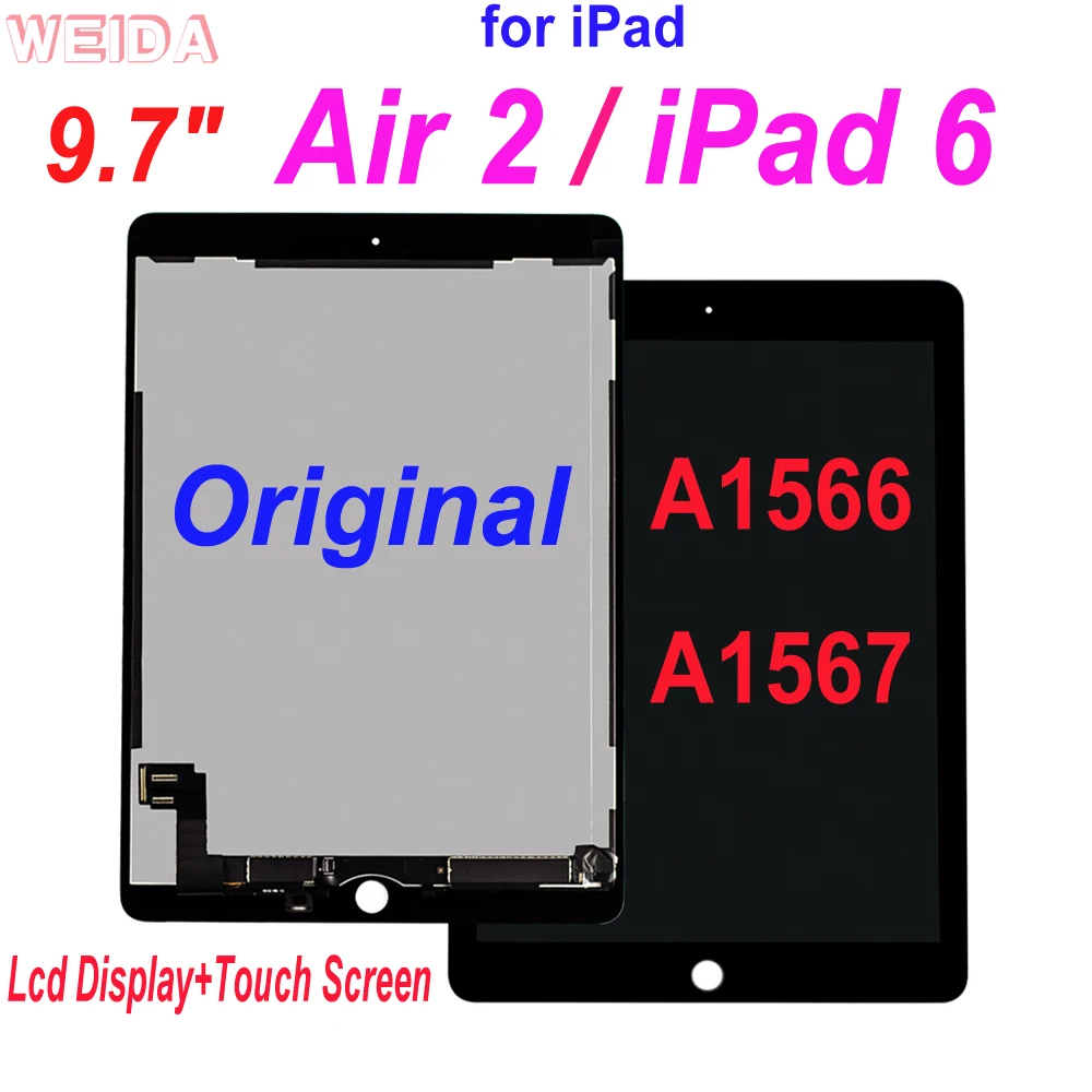 Original LCD 9.7" For ipad Air 2 A1566 A1567 / ipad 6 LCD Display Touch Screen Digitizer Assembly Replacement