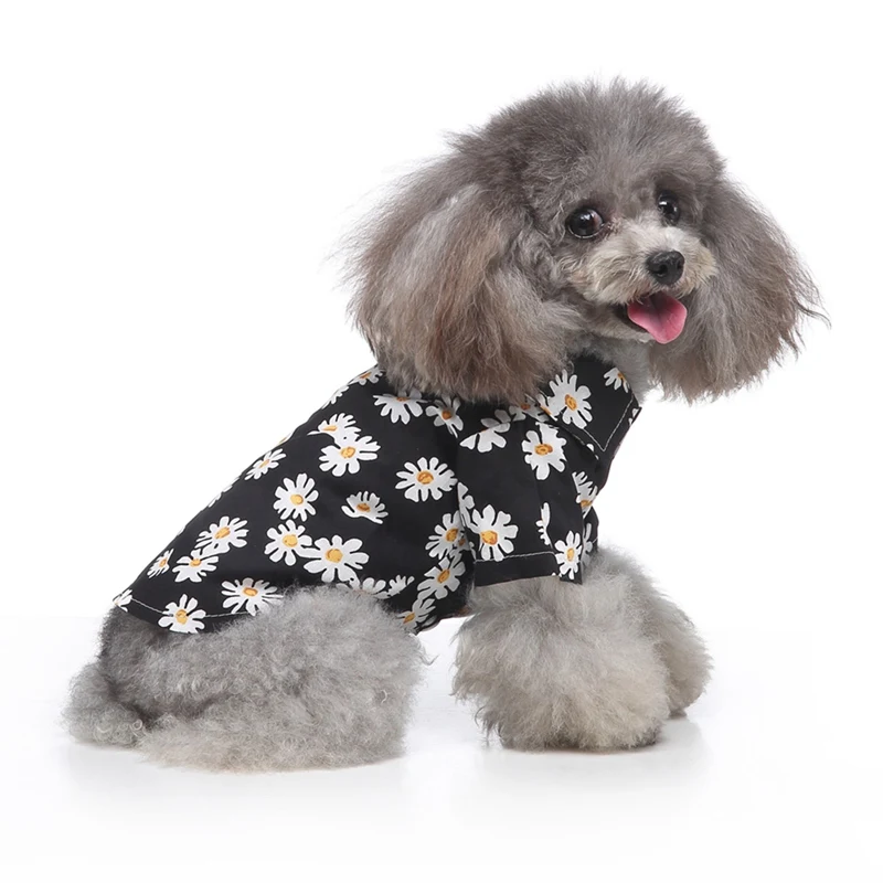 

Pet Dog Summer Beach Shirt Dogs Cute Print Hawaii Casual Travel Clothes Floral Short Sleeve Puppy Cat Cool Blouse Pet Supplies#Q