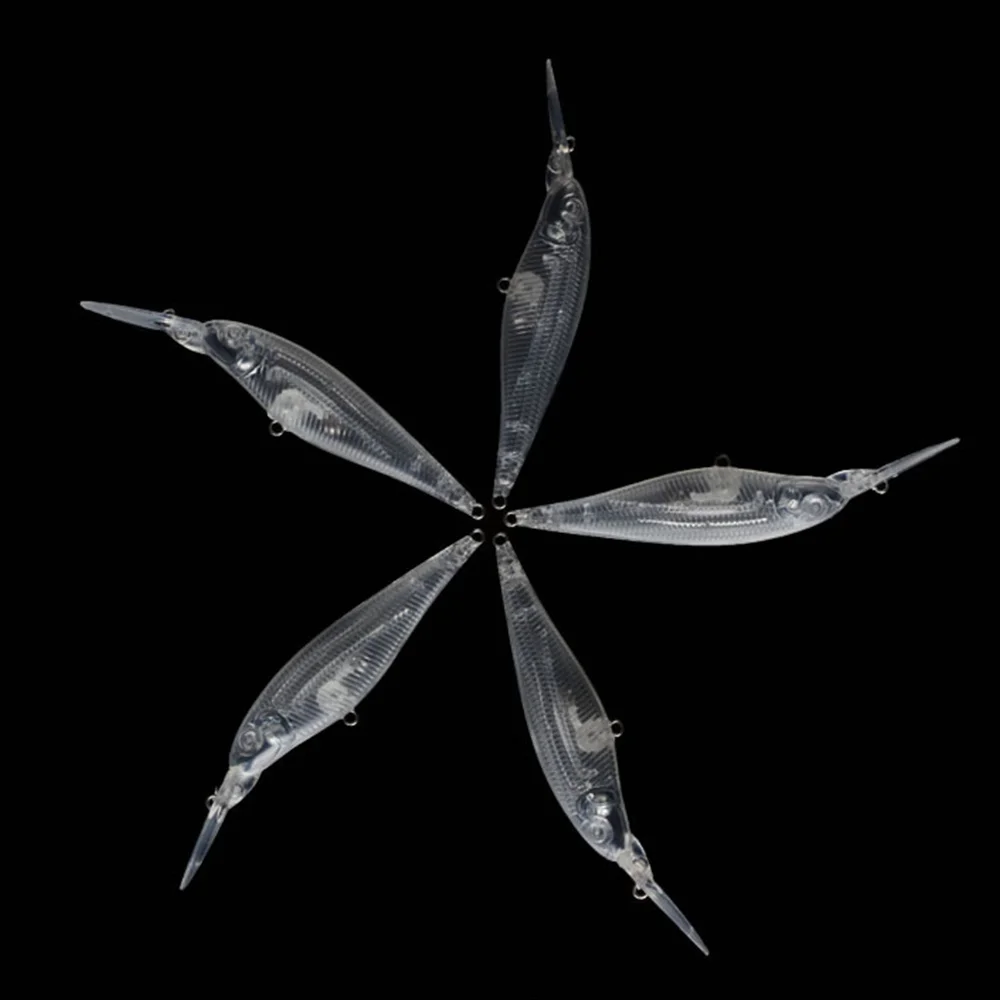 

10* New Unpainted Plastic Bait Fishing Lure Unpainted Body Blank Lure Built-in Steel Ball Perfect Design Transparent Useful