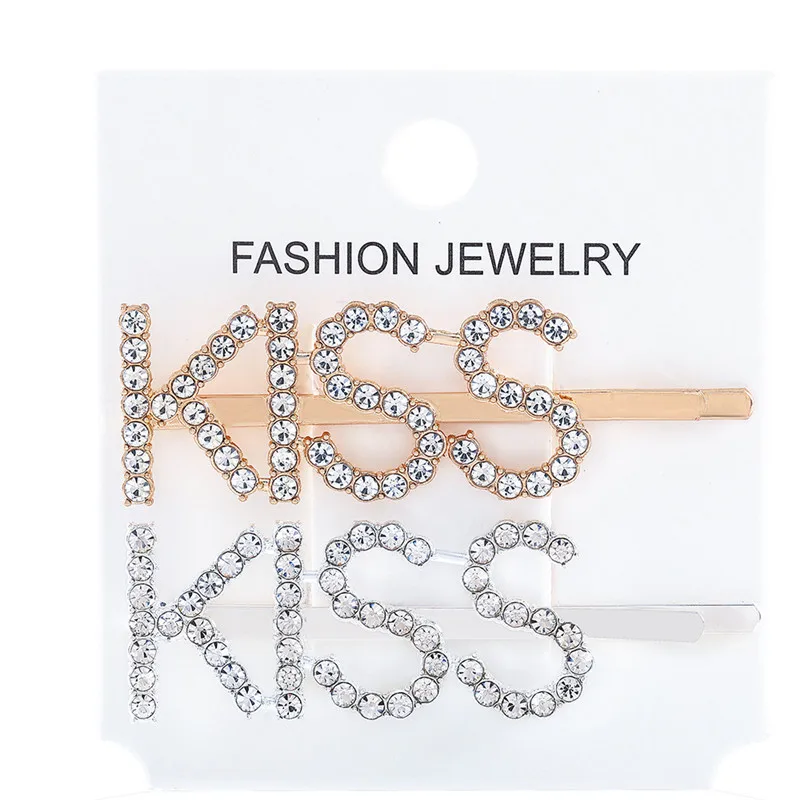 1 шт. Горячая Мода буквы слова стразы заколка для волос с кристаллами заколки