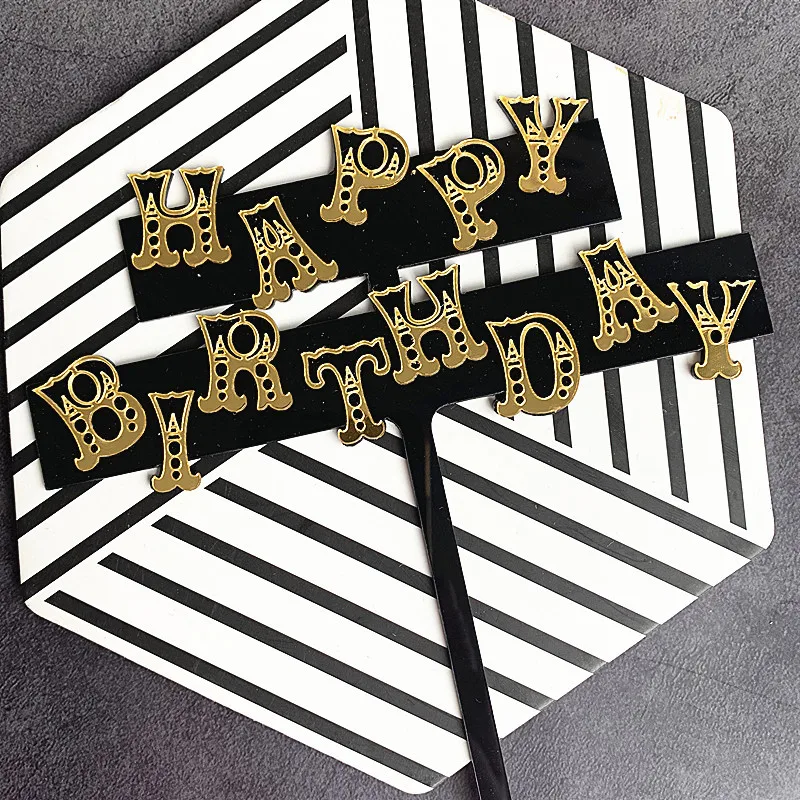 

Двухслойный акриловый Топпер для торта на день рождения, золотой Топпер для торта на день рождения, товары для детского дня рождения, строительный Новый