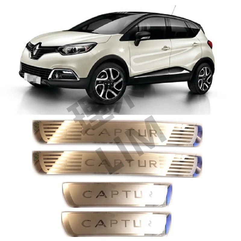 

Suitable for Renault Captur Kaptur 2014 2015 2016 2017 2018 2019 2020 Stainless Steel Scuff Plate Door Sill Cover Trim