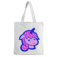 2021 new canvas bag cartoon picture printed canvas bag large capacity white fashion leisure environment friendly shopping bag