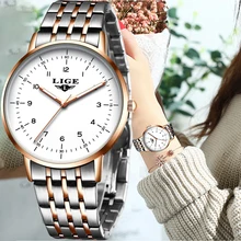 Часы LIGE Женские Кварцевые водонепроницаемые люксовые модные