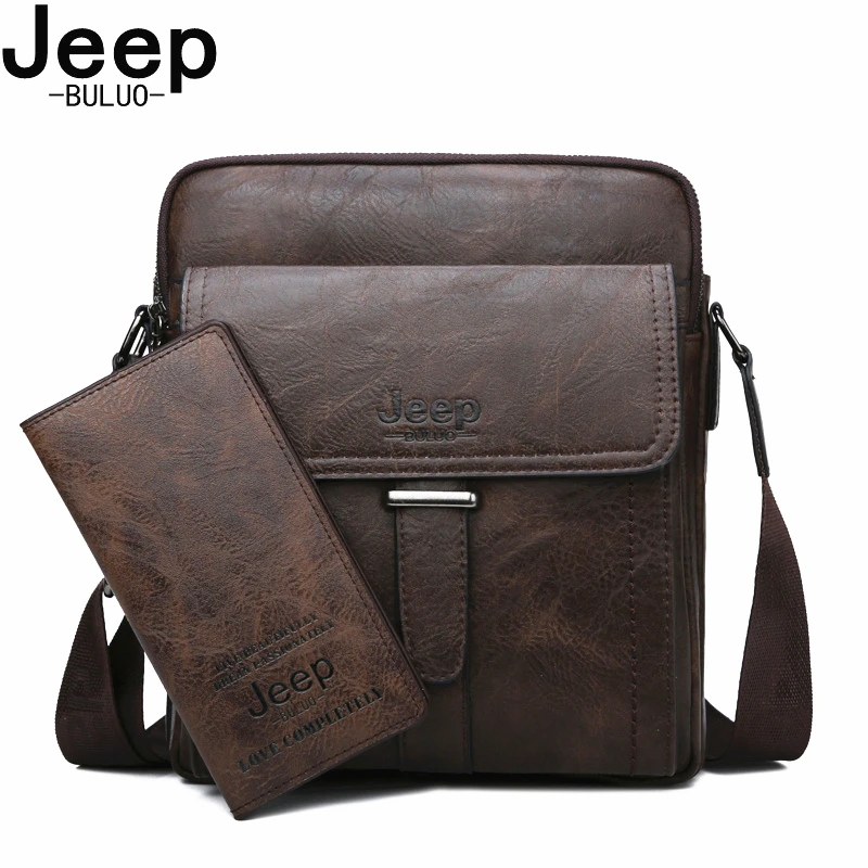 Jeep buluo Мужская сумка тоут из спилковой кожи jeep оранжевая для документов на