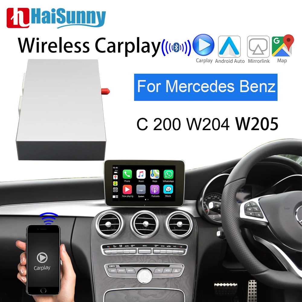 

Wireless Carplay For Mercedes W205 W204 C200 Support Decoder Siri Voice Auto Reverse Camera Multimedia Screen Navigation