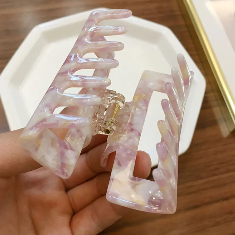

2020 Fashion Rectangle Acrylic Marble Hair Claws Acetate Hair Clip Hairpins For Women girls Hair Crab Clamp Hair Accessories