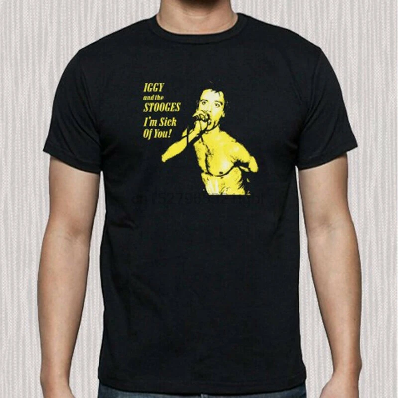 

New Iggy And The Stooges Rock Band Album Cover Men's Black T-Shirt Size S to 3XL(1)