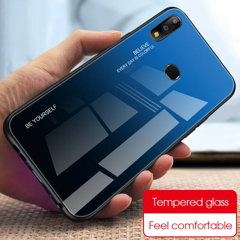 

For ASUS Max Pro M1 ZB601KL ZB602KL Stained Tempered Glass Phone Case For Asus Zenfone Max Pro M2 ZB631KL ZB633KL Gradient Cover