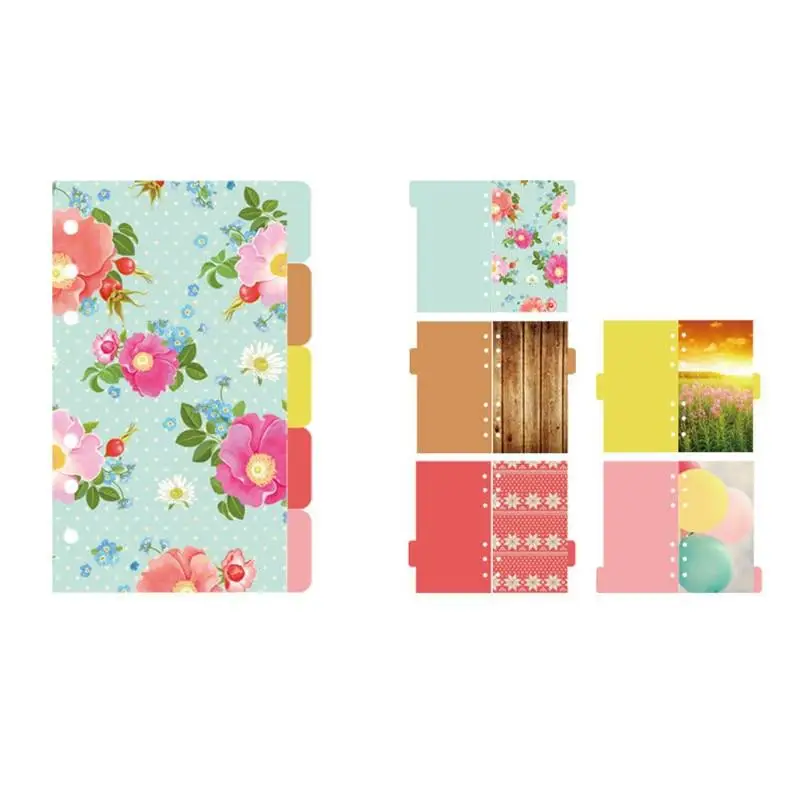 

5pcs/set Diary Planner Paper Cover 5pcs A5/A6 Notebook Index Page Matte Cover Note Book Category Pages Stationery