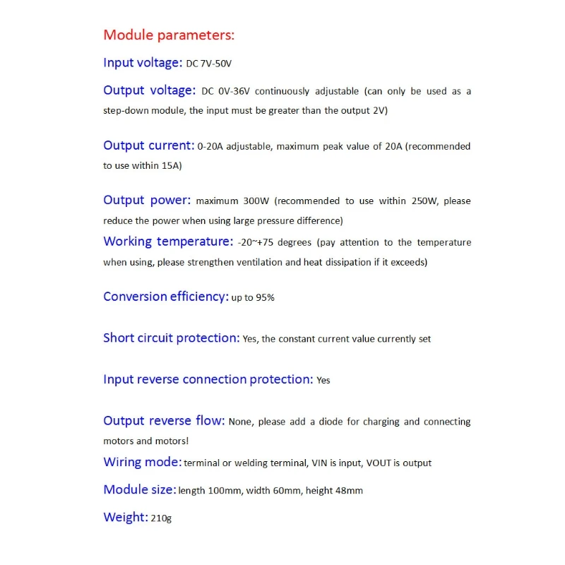 

72XF Dual Display Bu-ck Converter 20A 300W Step Down Module Adjustable DC