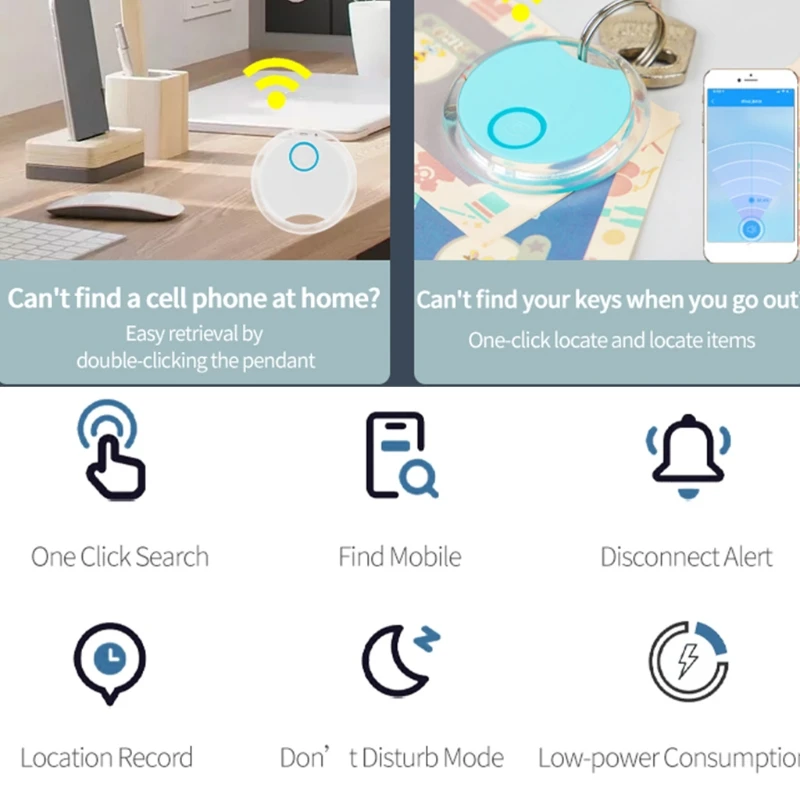 mini item finder smart tracker compatible with wireless bluetooth tracking device key finder locator f62c free global shipping