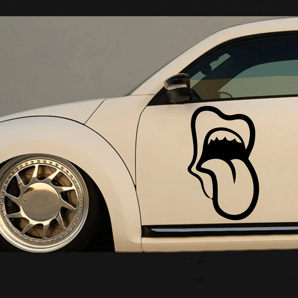 

Fashion tongue out Car Sticker Funny Window Vinyl Decals Car Styling Self Adhesive Emblem Car Stickers