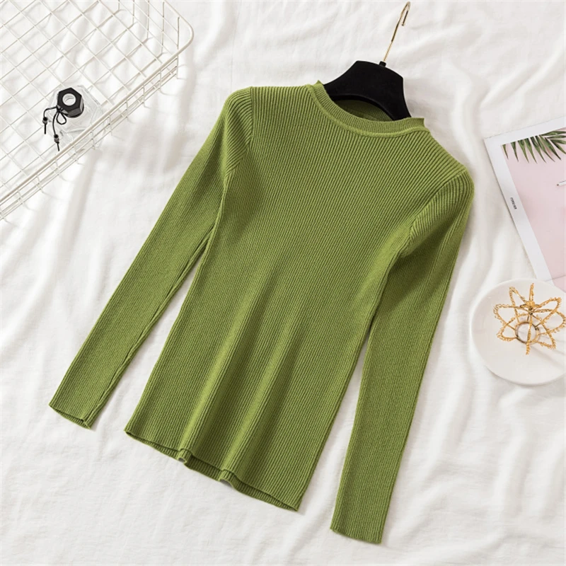 2019 Autumn Women Pullovers Knitting Sweater Long Sleeve O-Neck Solid Winter Casual Fashion Soft Slim Tops | Женская одежда