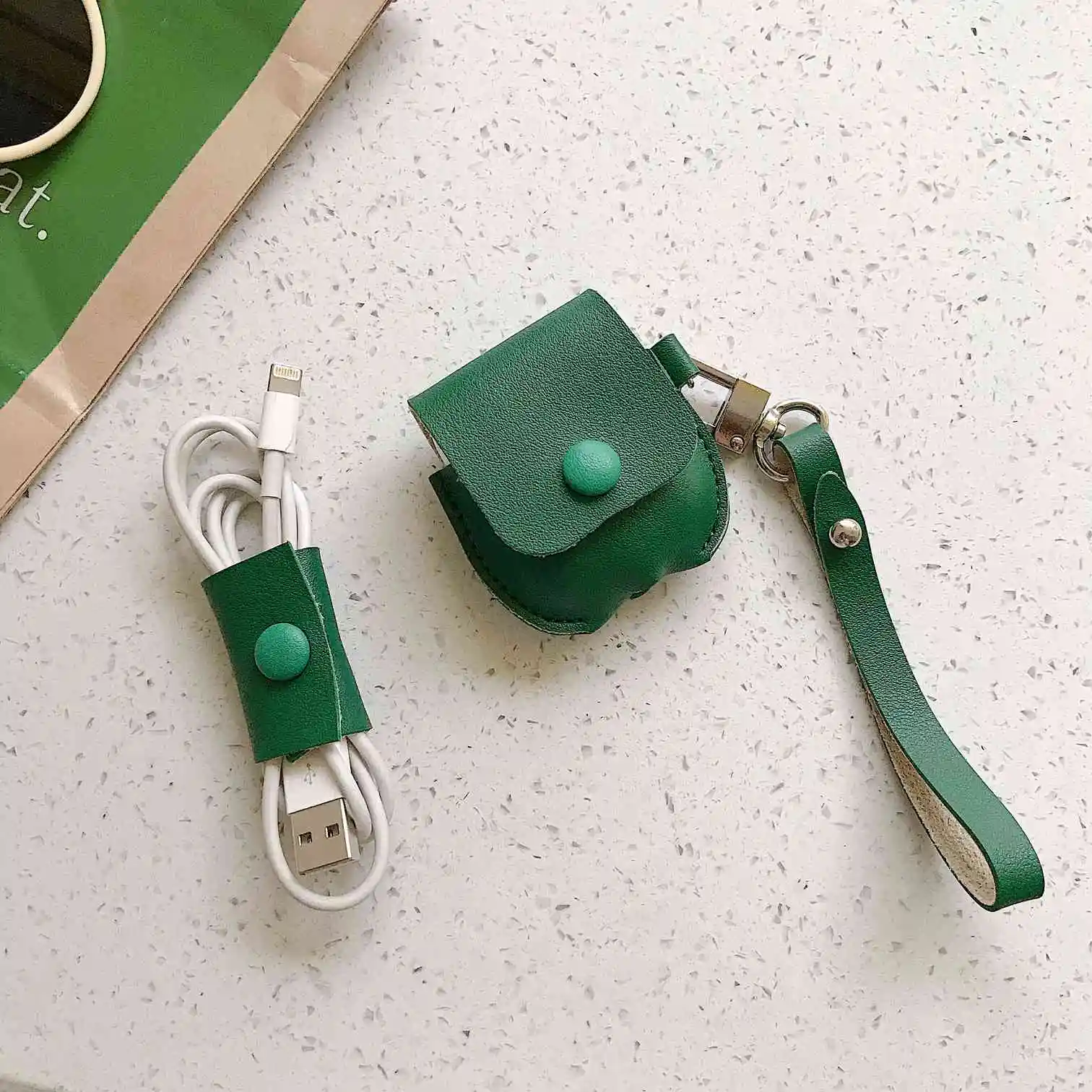 Роскошный кожаный чехол для apple airpods 2, чехол, беспроводная Bluetooth Крышка с зарядным кабелем, защитный чехол, кожаный чехол для наушников
