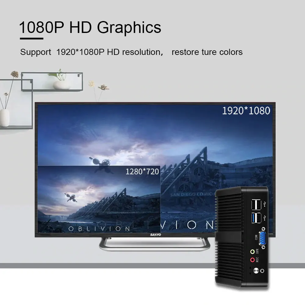 BEBEPC мини ПК без вентилятора Intel Celeron J1900 N2830 Dual LAN Windows 10 N2930 4 Core промышленных Мини