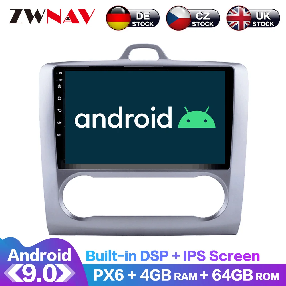 Android 9 0 4 + 64G DSP радио автомобильный DVD плеер GPS навигация для Ford Focus 2004 2011 головное