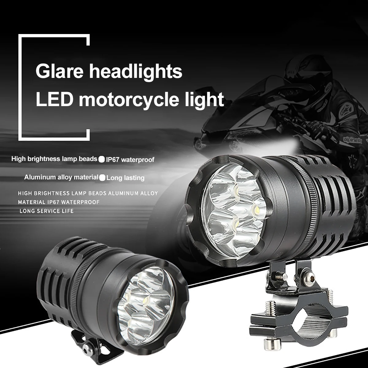 

Motorcycle Headlights 12V 80W 6000K Headlamp Spotlights Fog Light For Suzuki Honda Yamaha Kawasaki Benelli BMW Harley Ducati