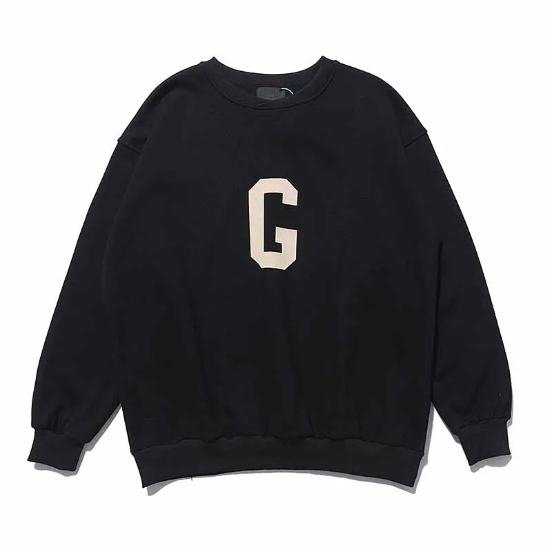 

2021fw Essentials of God 7th Collection FG7C Big G Letter Print Men's Loose Hoodies 1:1 Cotton Sweatshirt Pullover O-neck