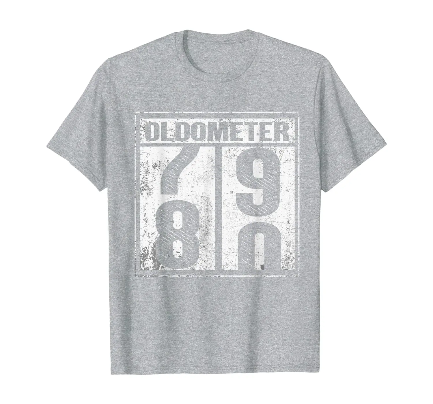 

80th Birthday Funny Gift Men Women Oldometer 79-80 Retiring T-Shirt