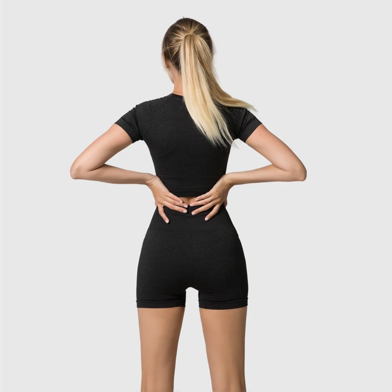 

Seamless Women Yoga Set Workout Sportswear Gym Clothing Fitness Long Sleeve Crop Top High Waist Leggings Sports Suit Women Suit
