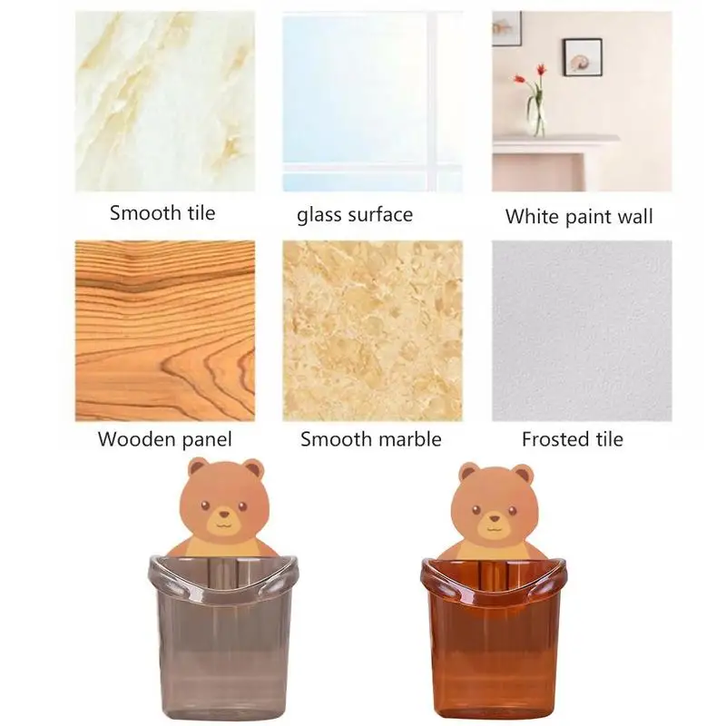 Самоклеящийся держатель зубной щетки с мультяшным медведем Бесплатная бритва