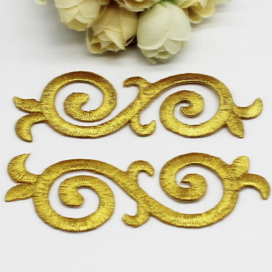 YACKALASI 5 пар золотые костюмы для косплея с кружевной аппликацией вышитые нашивки