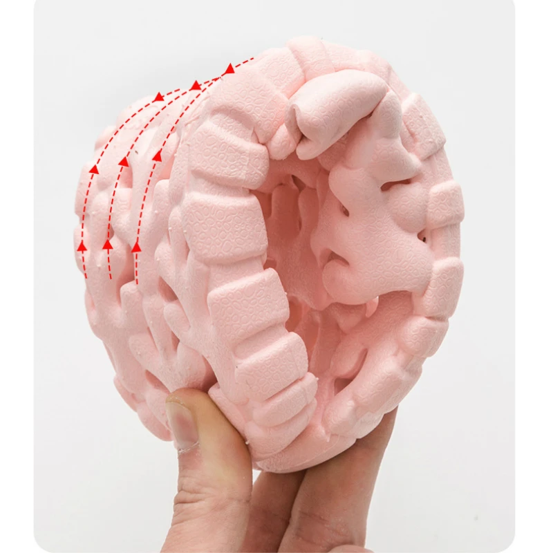 Забавные женские шлепанцы для ванной домашние тапочки из ПВХ открытые с мягкой