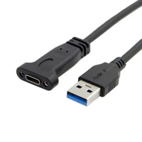 usb 3 1 usb c type c female with panel mount screw hole to usb 3 0 a male data cable 20cm