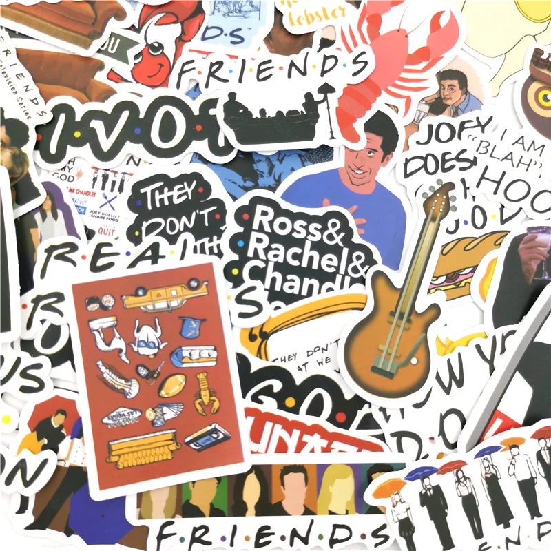 10/30/50 шт в наборе с надписью ТВ шоу Friends (наклейки Пастер мультипликационных