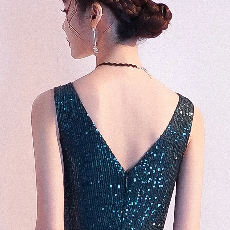 

2020 Evening Dress Silver Shining Sequin Tank Formal Gowns Floor-Length Sleeveless Mermaid Long Evening Dresses For Women C041