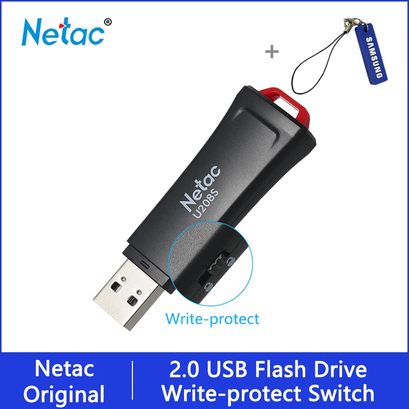 USB флеш накопитель Netac 32 16 ГБ защита записи зашифрованный Флешка 2 0 флешка диск на