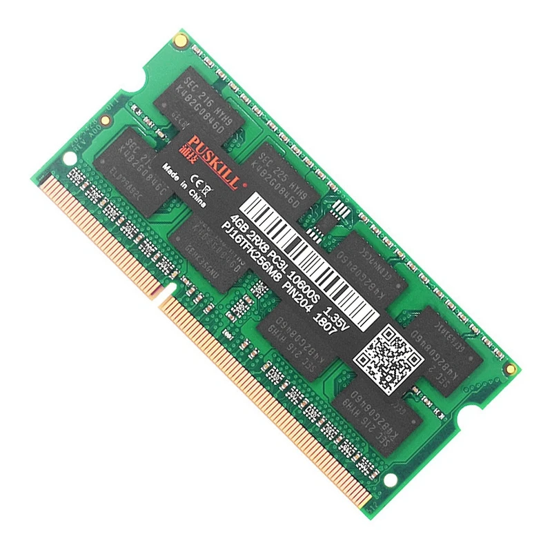 

PUSKILL 4G DDR3 RAM 1600MHz 1.35V 204-Pin Computer Game Memory Module, Suitable for Laptop, Industrial Computers