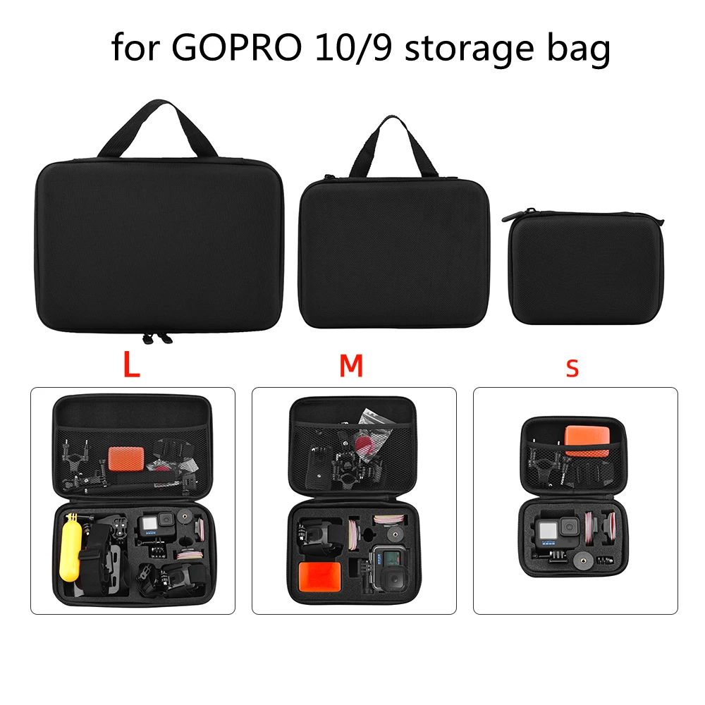 

1PCS Portable Carry Case Small Medium Large Size Accessory Anti-shock Storage Bag For GoPro HERO10/9 Camera