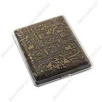 new 16 pcs egyptian style hard metal cigarette box case holder