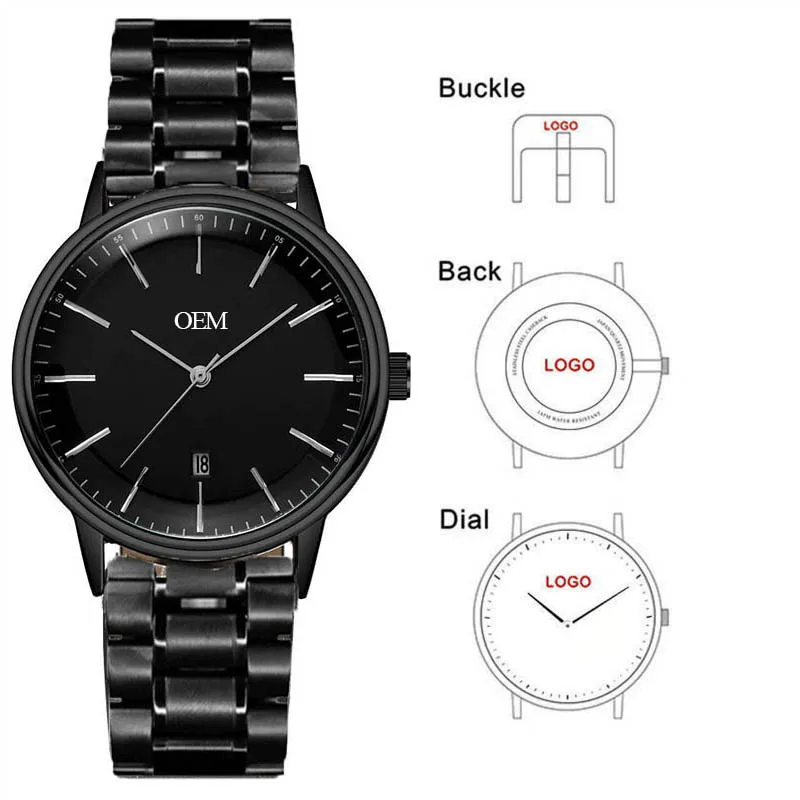 Мужские наручные часы CL046GD фирменные в деловом стиле OEM мужские с календарем и