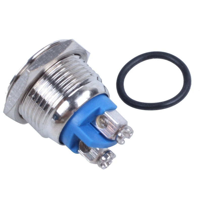 

GTBL DC 36V 2A Off-(On) NO 16mm Metal Flat Momentary Push Button Switch