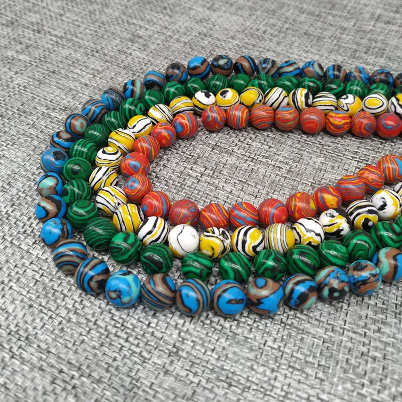 Wholesale Turquoises Sea Sediment Malachite Natural Stone Beads Loose Spacer for Jewelry Making 4 6 8 10 12mm DIY Bracelet | Украшения и